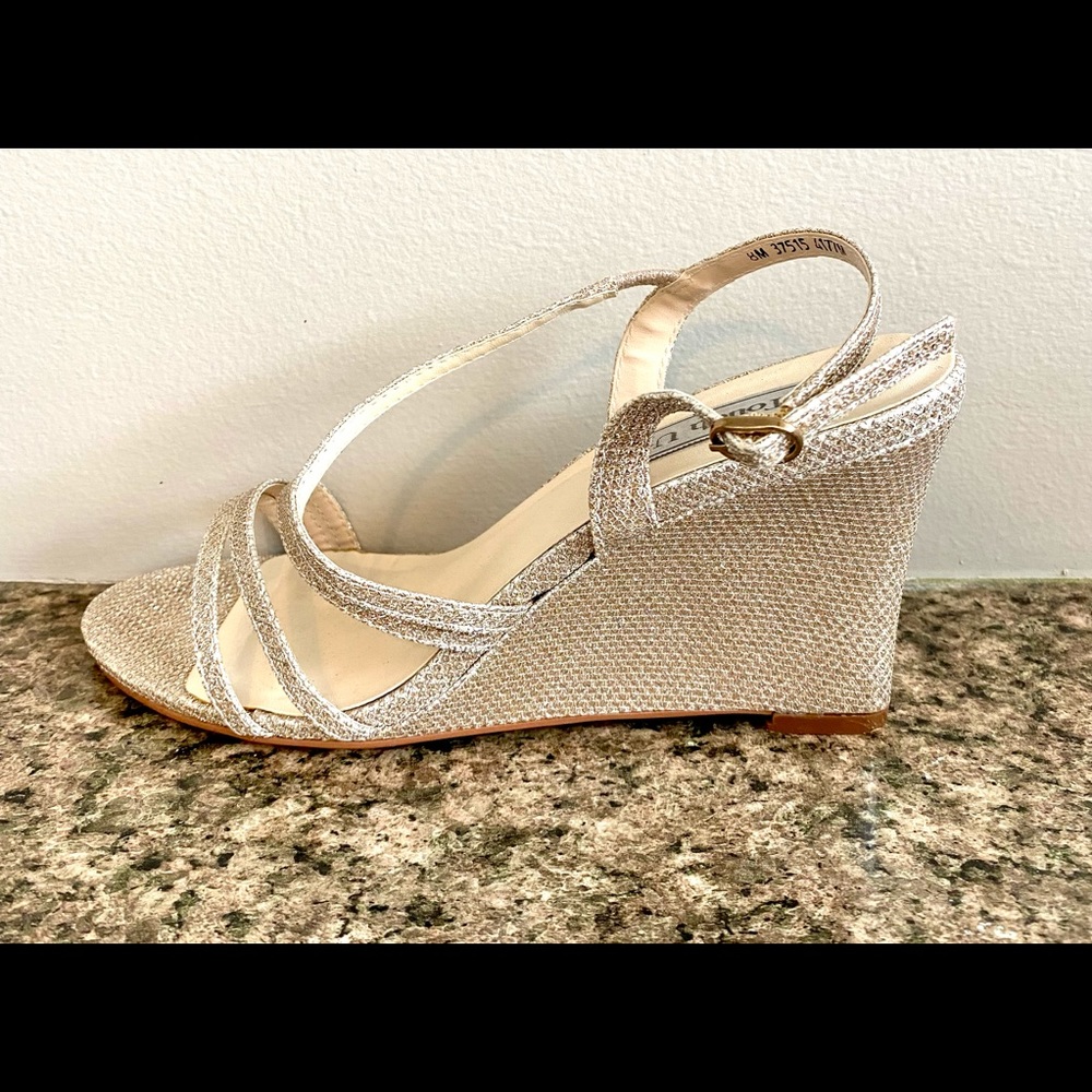 Gold Wedge Sandals / Bridesmaid/ Formal